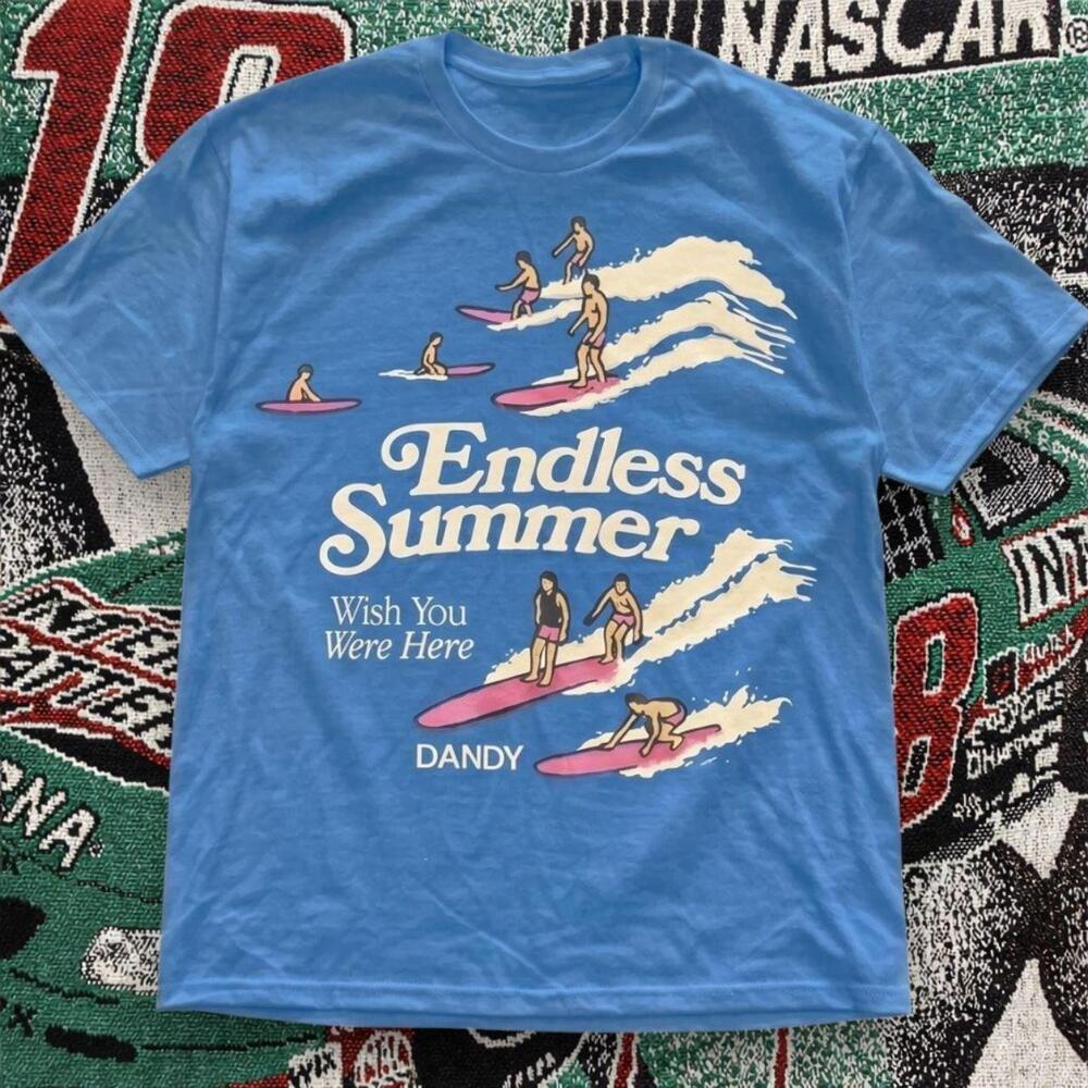 Endless Summer Surf Graphic Tee Light Blue Unisex